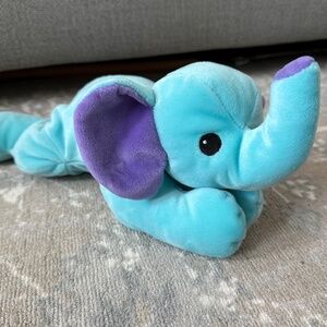 Vintage 1998 Ty Pillow Pals "Squirt" the Blue, Purple Elephant Stuffed Animal